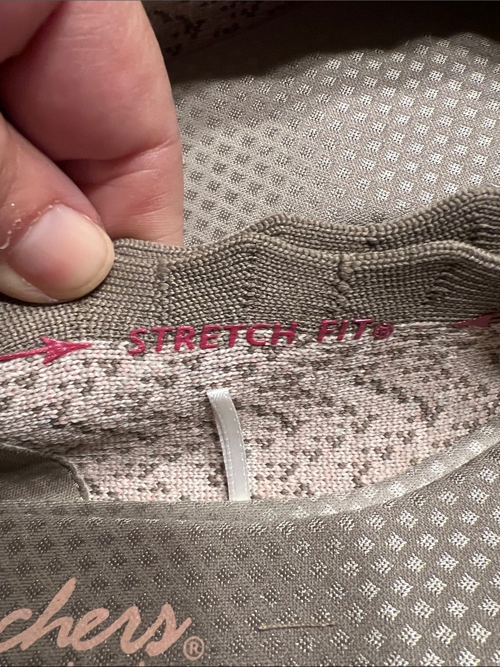 Skechers Taupe Knit Chevron Slip-On Ballet Flat - Picture 3 of 6